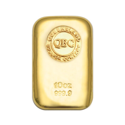 Photo of Bullion Gold Cast Bar from the Queensland Bullion Company. 1300 995 997
