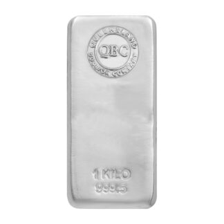 Photo of a 1kg Silver Cast Bar from Queensland Bullion Company 1300 995 997