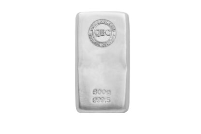 Photo of a 500g Silver Cast Bar from Queensland Bullion Company 1300 995 997