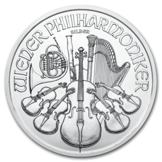 Photo of a 1oz Austrian Philharmonic Silver Coin from Queensland Bullion Company 1300 995 997
