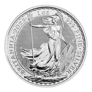 Photo of a 1oz Britannia King Silver Coin from Queensland Bullion Company 1300 995 997