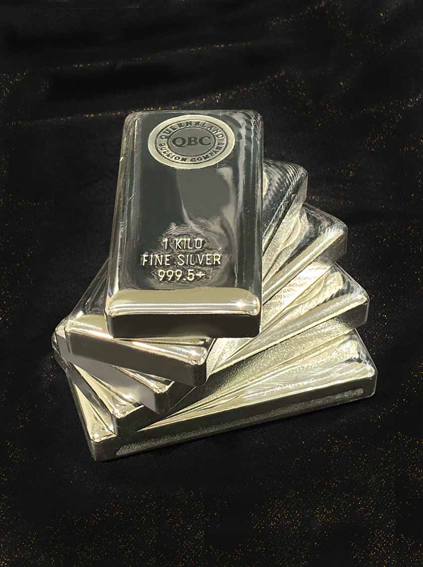 Silver 1kg bullion stack at Queensland Bullion Company