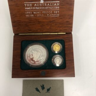 1993 Gold Silver Platinum Mini Proof Coin Set - Perth Mint