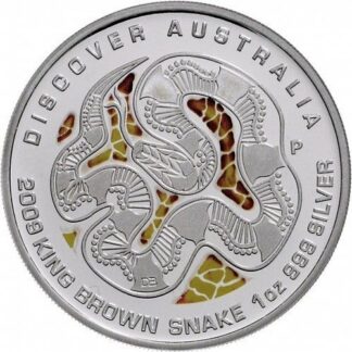 1oz Discover Australia King Brown Snake Silver Proof Coin - Perth Mint
