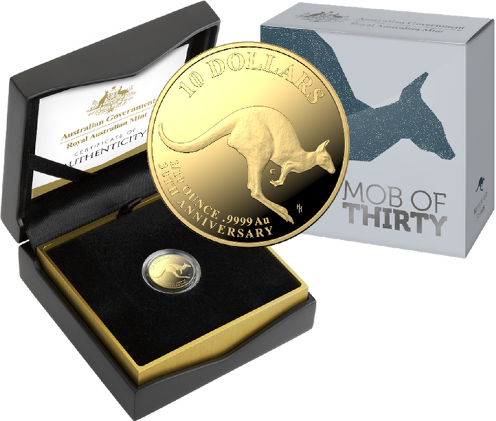 1/10oz 2023 Mob of Thirty Kangaroo Proof Gold Coin - Royal Australian Mint