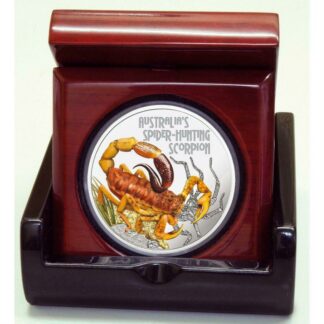 1oz Spider-Hunting Scorpion Silver Proof Coin - Perth Mint