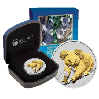 1oz Koala Silver Gilded Coin 2010 - Perth Mint