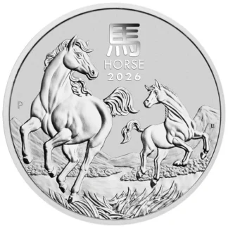 5oz Year of the Horse Silver Coin - Perth Mint