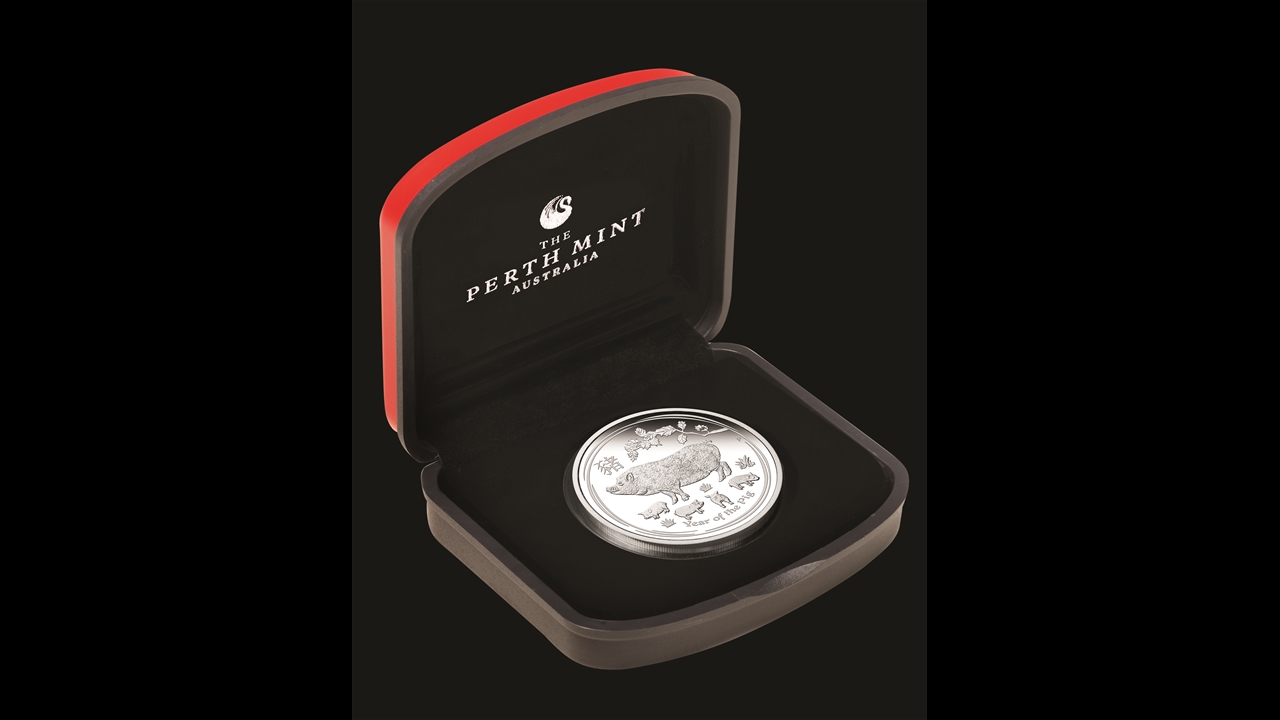 1oz 2019 Year of the Pig Silver Proof Coin - Perth Mint - Image 2