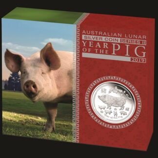 1oz 2019 Year of the Pig Silver Proof Coin - Perth Mint