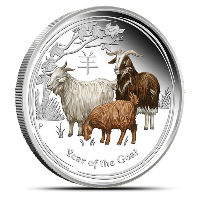 1oz 2015 Year of the Goat Silver Proof Coin - Perth Mint - Image 2