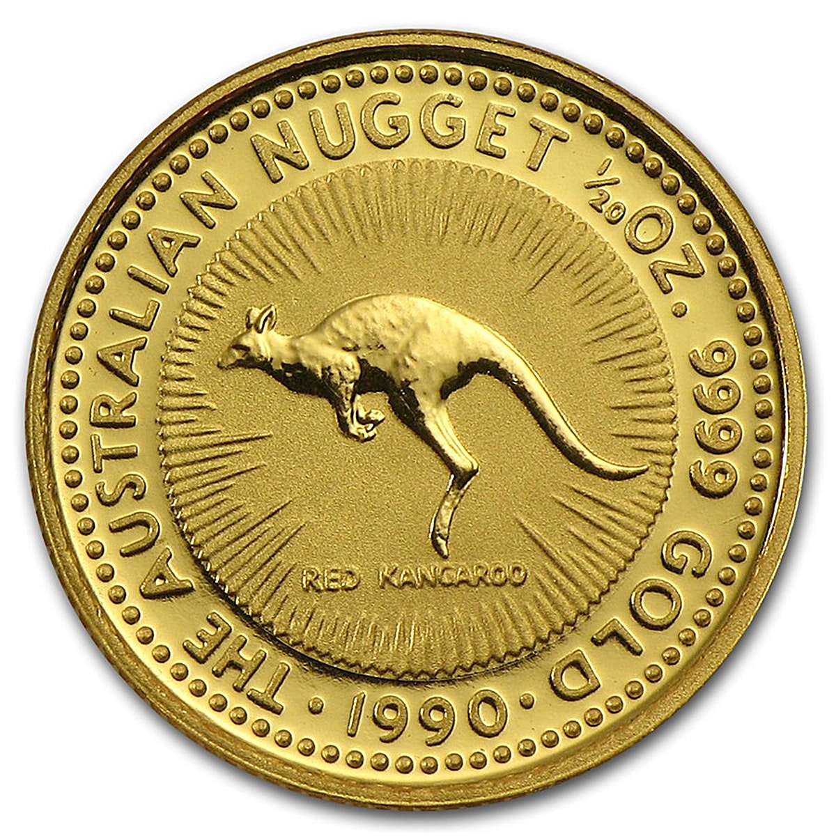1oz Kangaroo Gold Coin Nugget 1990 - Perth Mint