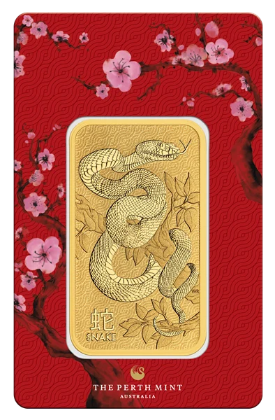 1oz Year of the Snake Gold Minted Tablet - Perth Mint