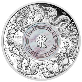 2oz 2024 Double Dragon & Pearl Silver Proof Coin - Perth Mint