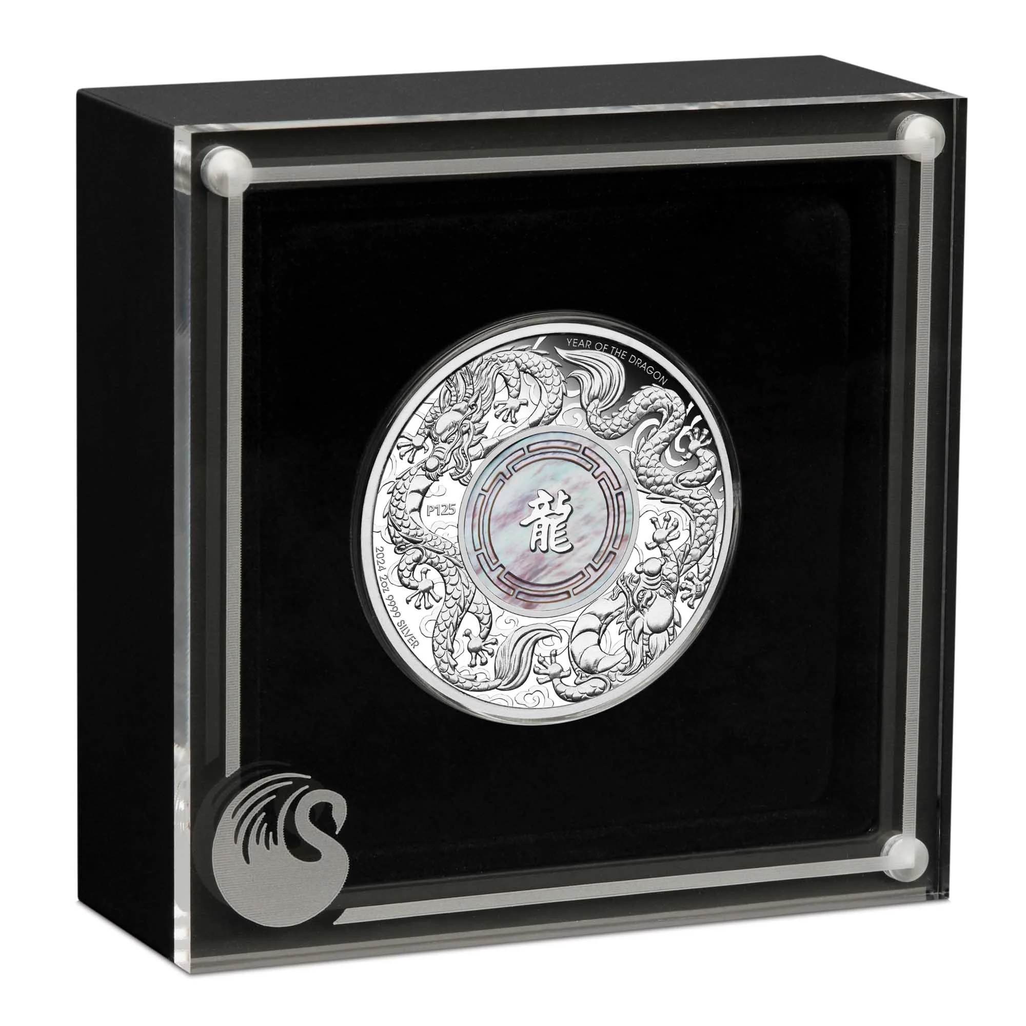 2oz 2024 Double Dragon & Pearl Silver Proof Coin - Perth Mint - Image 4