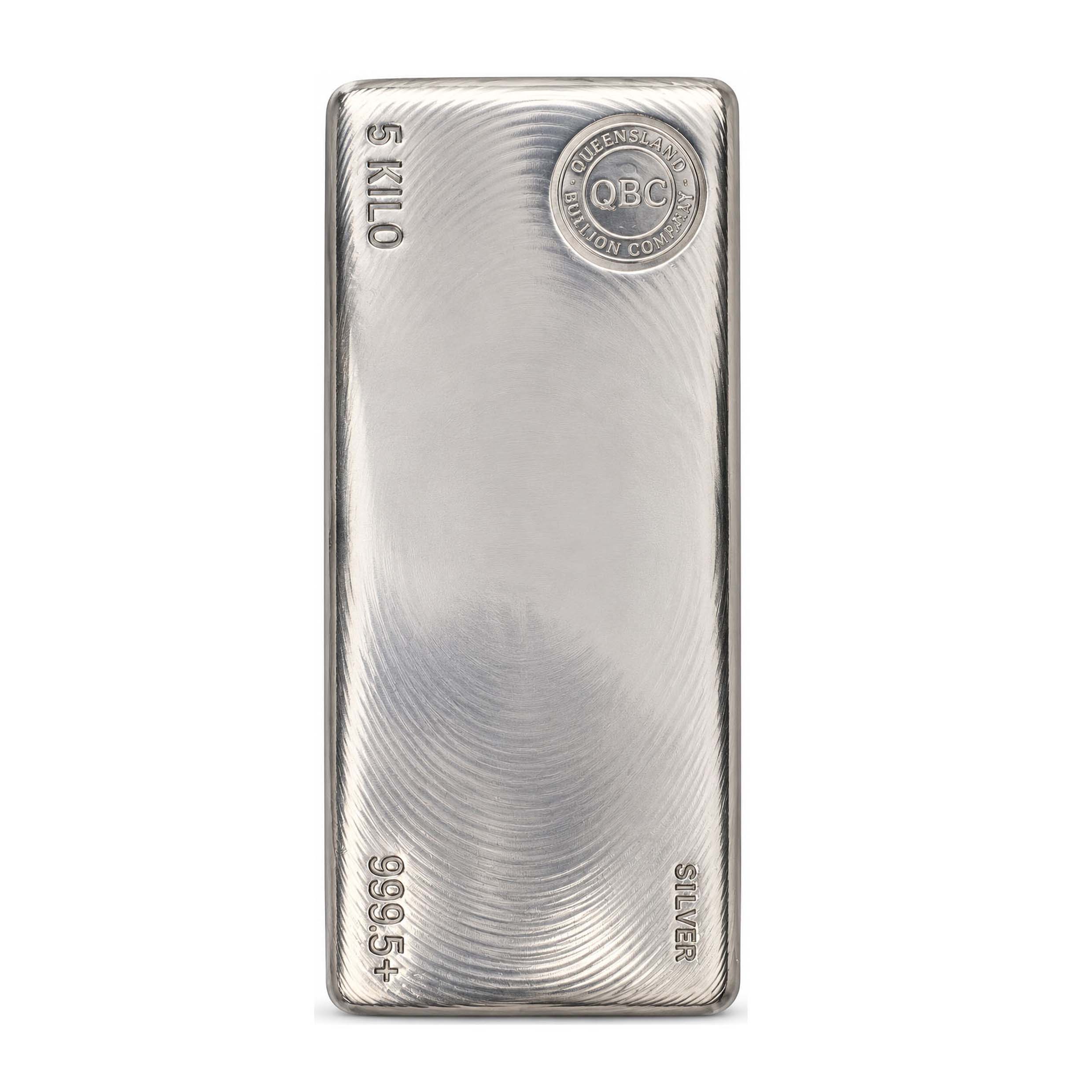5kg Queensland Bullion Company Silver Cast Bar
